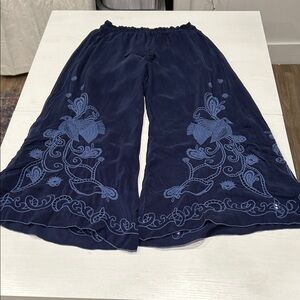 Johnny Was Dark Blue Embroidered Garment
